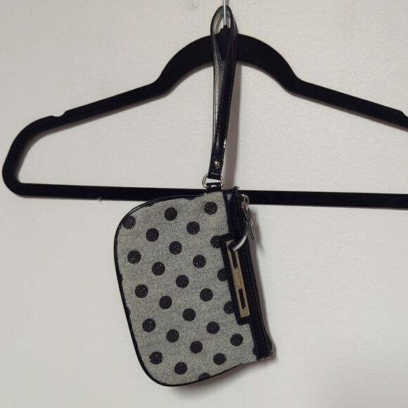 Nine West Gray and Black Polka Dot Wristlet - Picture 1 of 4